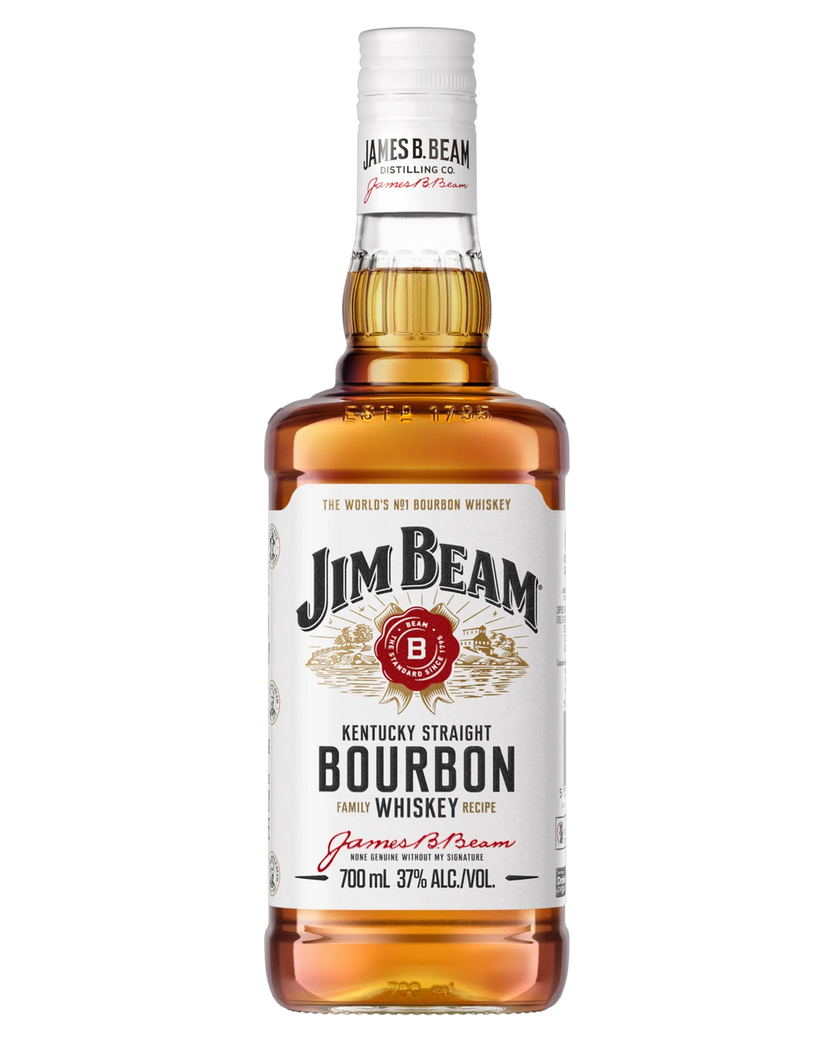 White Label Kentucky Straight Bourbon Whiskey 700mL bottle from LiquorDay, featuring a clear glass bottle with a white label.