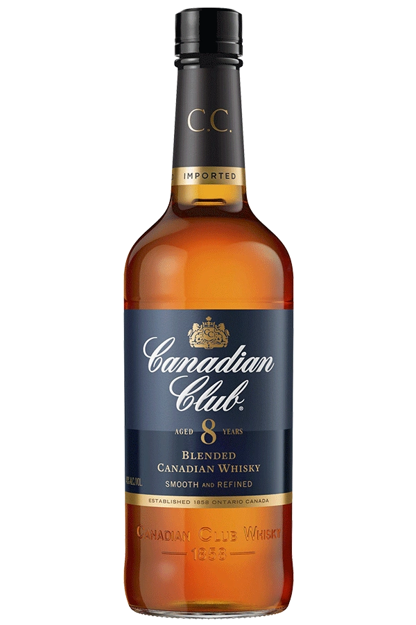 Canadian Club 8 Year Old Blended Malt Whisky in a 700ml bottle, showcasing the Paramount brand and detailed label.
