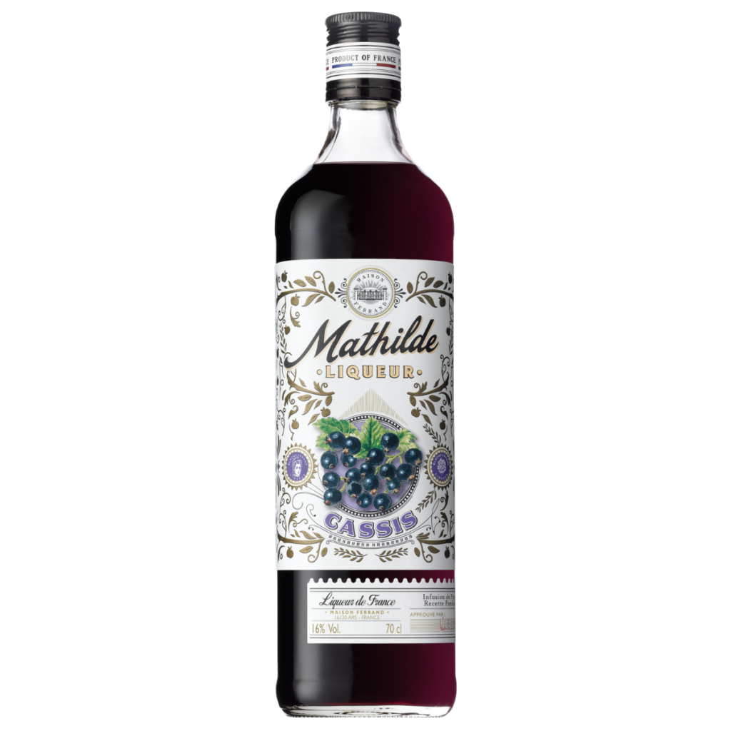 Matilde Cassis Liqueur by Paramount in a 700ml bottle, showcasing a dark purple liquid and elegant label.