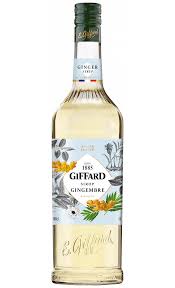 Paramount Giffard Ginger Syrup 1L bottle, flavored syrup with ginger flavor, shown in clear image.