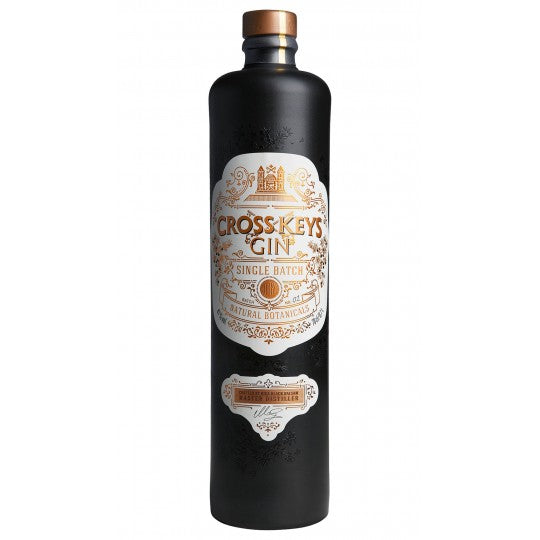 Paramount Cross Keys Gin bottle 700ml, featuring a clear glass bottle with a detailed label and gold accents.