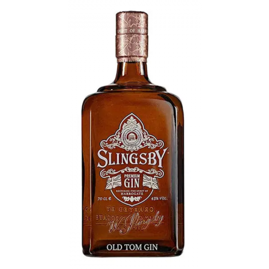 Bottle of Paramount Slingsby Old Tom Gin 700ml with label featuring vintage-style design and clear branding.