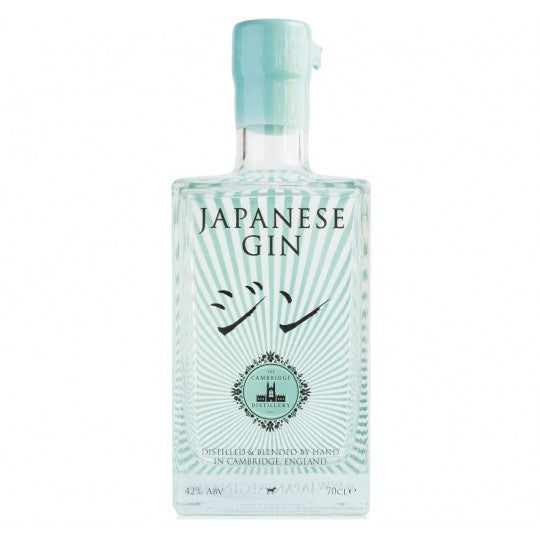 Cambridge Distillery Japanese Gin by Paramount, 700ml bottle, clear glass with label and cap, showcasing its premium packaging.