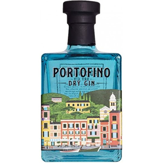 Bottle of Paramount Portofino Dry Gin 500mL, an international gin with clear glass and label featuring botanical illustrations.