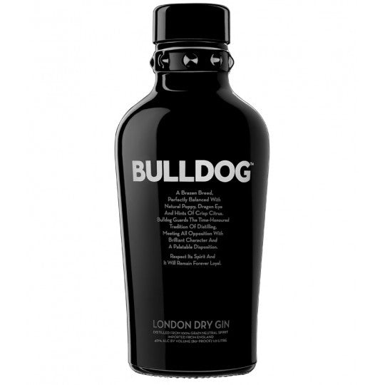 Bottle of Paramount Bulldog London Dry Gin 700ml with clear label and distinctive Bulldog branding.