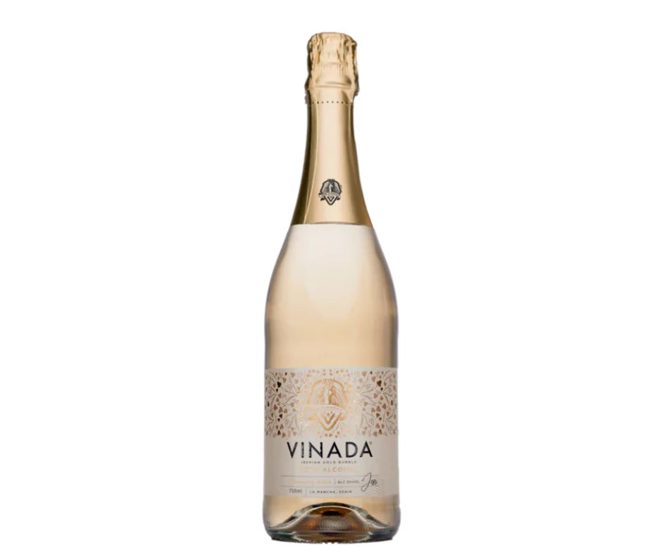 Six bottles of Paramount Vinada Airen non-alcoholic wine in 750ml bottles, with clear view of the bottles and labels.