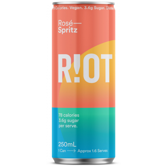 24-pack of Paramount Riot Wine Pinot G 250ml cans featuring Pinot Gris & Grigio in slim, modern cans for easy enjoyment.