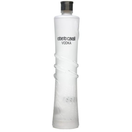 Roberto Cavalli Italian Vodka 1Lt bottle, presented as a red wine, with a sleek label and clear glass bottle.