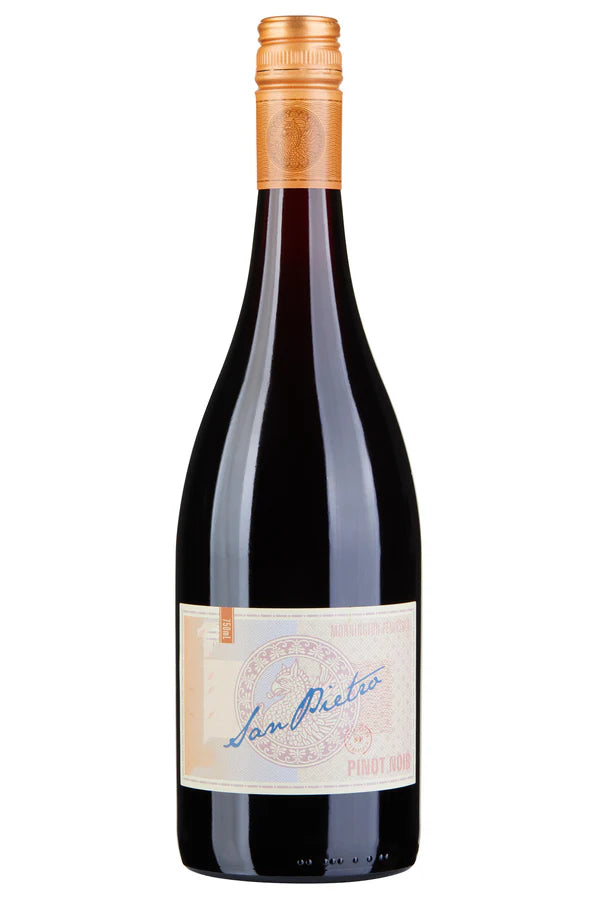 Bottle of Paramount San Pietro Pinot Noir red wine, 750ml, with a dark glass bottle and label featuring the Paramount logo and wine details.