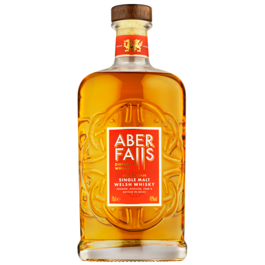 Aber Falls Welsh Single Malt Whisky by Paramount, 700ml bottle with label and packaging visible.