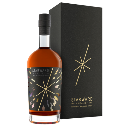 Paramount Starward Vitalis Limited Edition Australian single malt whisky bottle, 700mL with detailed label and packaging.