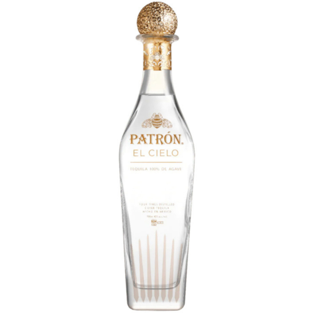 Paramount Patron El Cielo Silver Tequila bottle, 700ml, featuring a sleek silver label and tequila branding on the glass bottle.