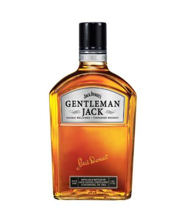 Paramount Jack Daniel's Gentleman Jack whiskey bottle, 1.75L, with clear label and distinctive square-shaped glass bottle.