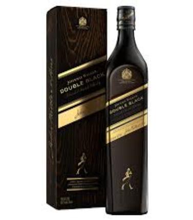 Johnnie Walker Double Black whisky bottle, 700ml, from Paramount, featuring a dark label and sleek design.