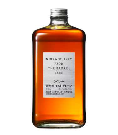 Nikka Whisky from the Barrel Japanese whisky bottle with label, 500ml, showcasing amber-colored liquid and packaging.
