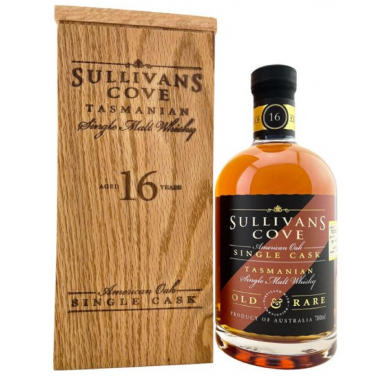 Paramount Sullivans Cove American Oak 'Old And Rare' Whisky 700ml bottle with label and amber liquid inside.