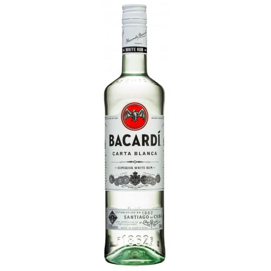 Paramount Bacardi Carta Blanca white rum bottle, 700ml, with clear glass and label visible on a white background.