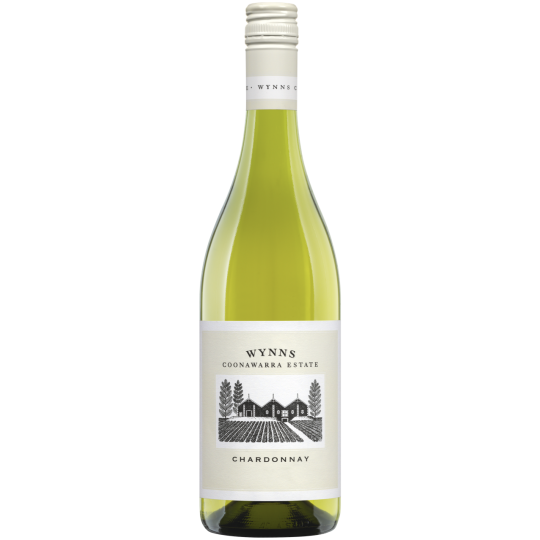 Paramount Wynns Coonawarra Chardonnay wine bottle, 750ml, with a sleek label and elegant glass.