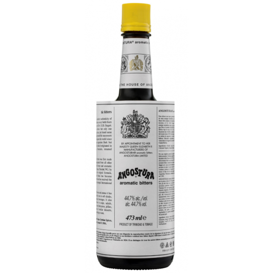Paramount Angostura Bitters Large 473ml bottle, dark amber liquid in a clear glass container with a label.