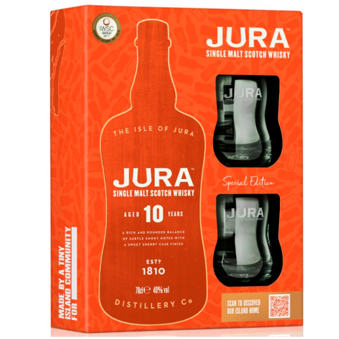 Isle Of Jura 10Yo Glass Gift Pack 700Ml