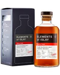 Alba Whisky Elements of Islay Blended Malt whisky in 700ml bottle with rich sherry cask flavor and 54.5% alcohol content
