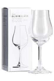 Alba Whisky The Elixir Distillers blender glass in a gift box, clear glass with branding, ideal for whiskey tasting and enjoyment