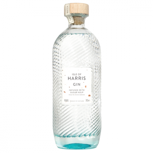 Bottle of Isle of Harris Scottish Gin by Alba Whisky, 700ml, with a detailed label and elegant packaging.