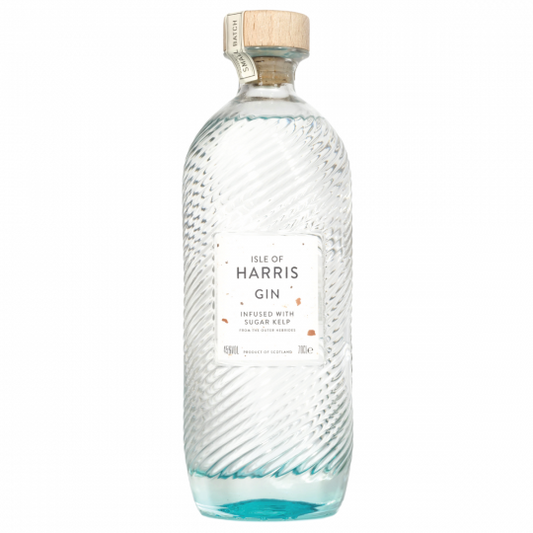 Bottle of Isle of Harris Scottish Gin by Alba Whisky, 700ml, with a detailed label and elegant packaging.