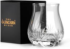 Alba Whisky Glencairn Cut Crystal Mixer Glass with gift box, elegant crystal glass for whisky and spirits.