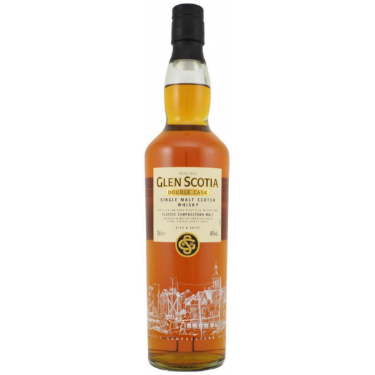 Glen Scotia Double Cask Single Malt Scotch Whisky 700mL bottle from Alba Whisky, featuring a label and dark glass bottle.