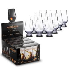 Set of 12 Alba Whisky Glencairn Original Glasses, clear crystal whisky glasses for tasting and enjoying whisky.
