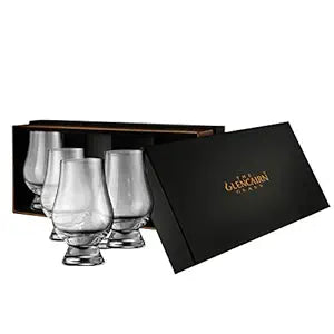 Alba Whisky Glencairn Original Red Whisky Glass with gift box, clear glass designed for whisky tasting.