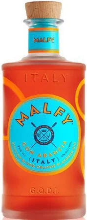 Bottle of Malfy Gin Con Arancia 700ml from Costco, featuring bright orange flavor and clear glass packaging.