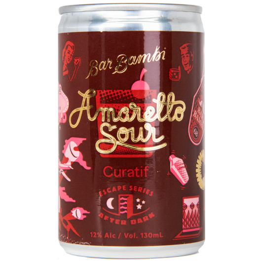 Kaddy-Craft Revolution Curatif X Bar Bambi Amaretto Sour pre-mixed cocktail cans, 130ml, pack of 24