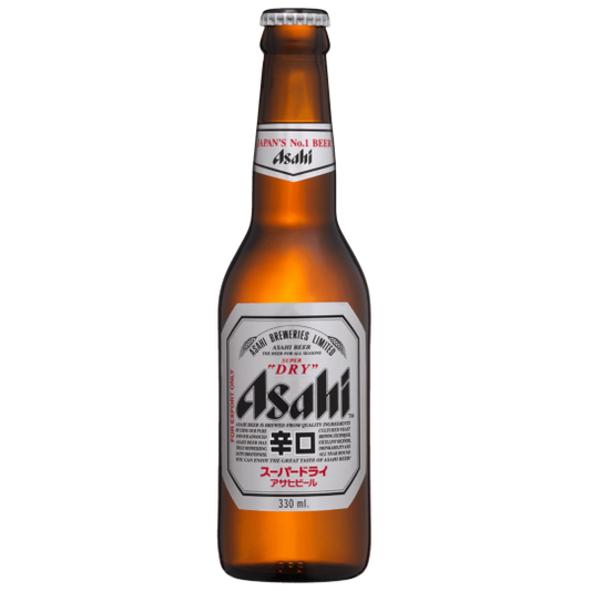 Can of LiquorDay Asahi Super Dry beer, 500ml, with distinctive silver and blue design, ready for refreshing enjoyment.