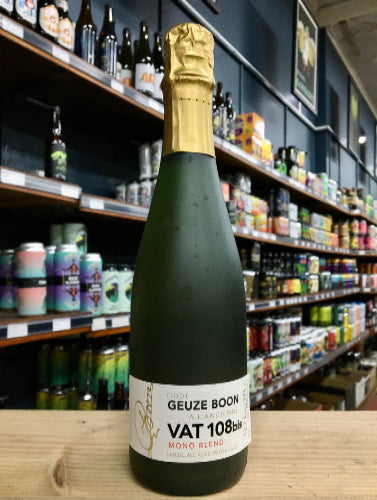 Boon Geuze Vat 108 beer in a 375ml bottle from LiquorDay, showing the label and bottle details.