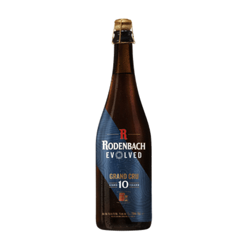 Six bottles of Rodenbach 200-Year Anniversary Red Tripel beer by LiquorDay, 750ml each in a case, with red label and traditional design.