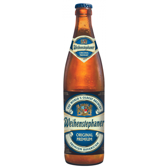 12 bottles of LiquorDay Weihenstephan Original Helles German Lager with floral malty flavor, 500ml each in a pack of 12.