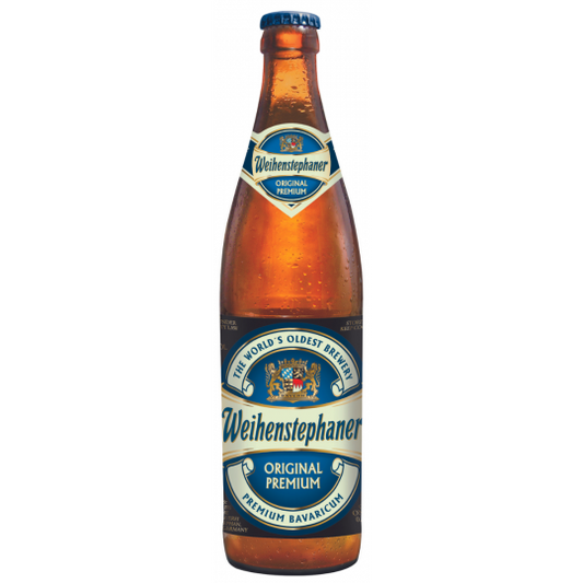 12 bottles of LiquorDay Weihenstephan Original Helles German Lager with floral malty flavor, 500ml each in a pack of 12.