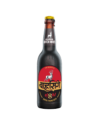 LiquorDay Barhasinhe 8 strong beer in a clear glass, showcasing its dark color and frothy head.