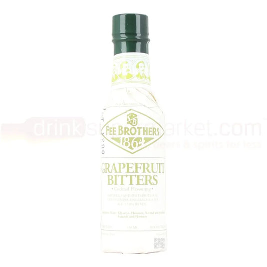 Pack of 12 Fee Brothers Grapefruit Bitter bottles, 150ml each, from LiquorDay, featuring bright grapefruit flavor and bittering agent.