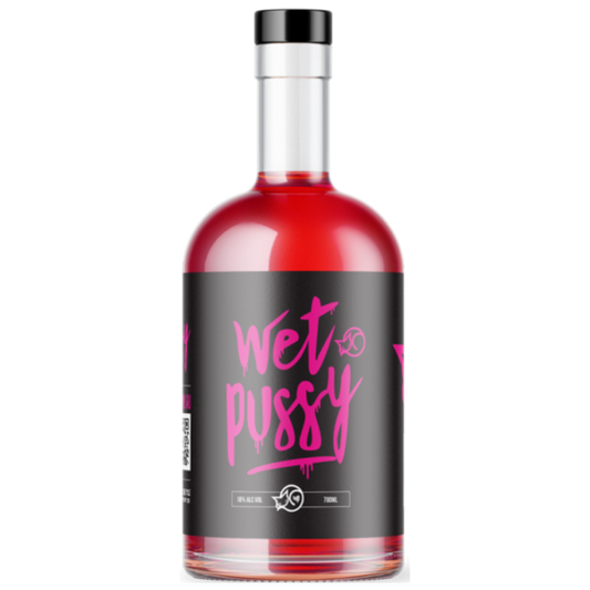 Bottle of LiquorDay Wet Pussy Blended Liqueur 700ml, showing the product label and clear glass bottle.