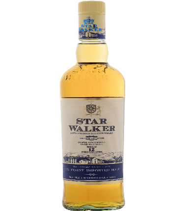 Star Walker Blended Malt Whisky in a 700ml bottle by LiquorDay, showcasing a rich amber color and detailed label.