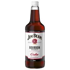 Jim Beam White Label Bourbon and Cola 500mL bottles in a 12-pack, featuring classic bourbon flavor combined with cola.