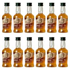 Set of 12 Buffalo Trace Bourbon miniatures, 50ml bottles from LiquorDay, showing clear glass bottles with bourbon inside.