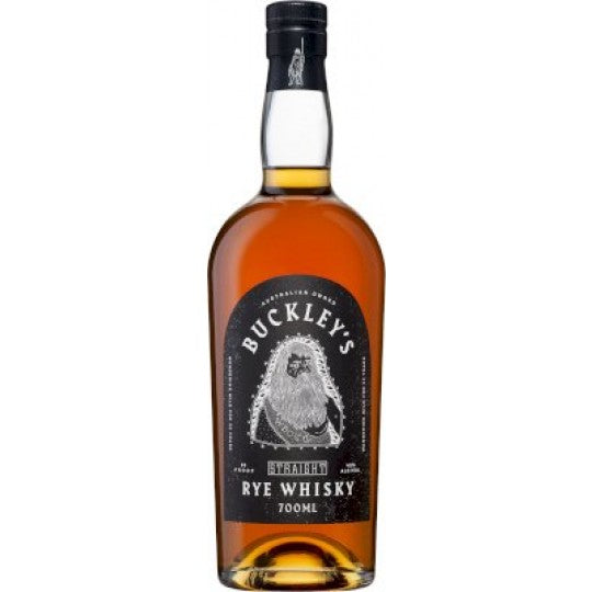 Bottle of Buckley's Rye Whisky 700ml from LiquorDay, featuring a dark glass bottle with a label and golden cap.