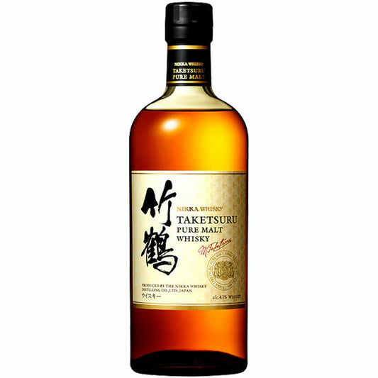 Nikka Taketsuru Pure Malt Japanese Whisky 700ml bottle with label, showcasing a rich, amber-colored blended malt whisky.