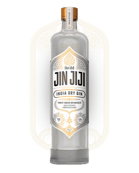 Bottle of LiquorDay Jin Jiji Dry Gin 700mL with clear label, showcasing the premium dry gin inside a glass bottle.