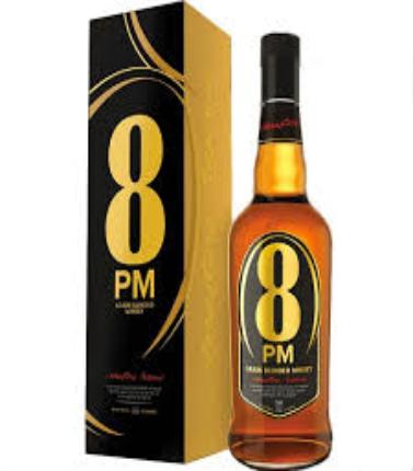 Bottle of LiquorDay 8PM Honey Whisky, flavored whisky with honey flavor in a 700ml bottle.