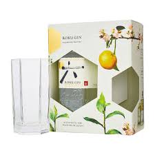 Roku Gin 700ml bottle with a matching glass, displayed in a LiquorDay glass pack. Clear view of the gin and glass set.